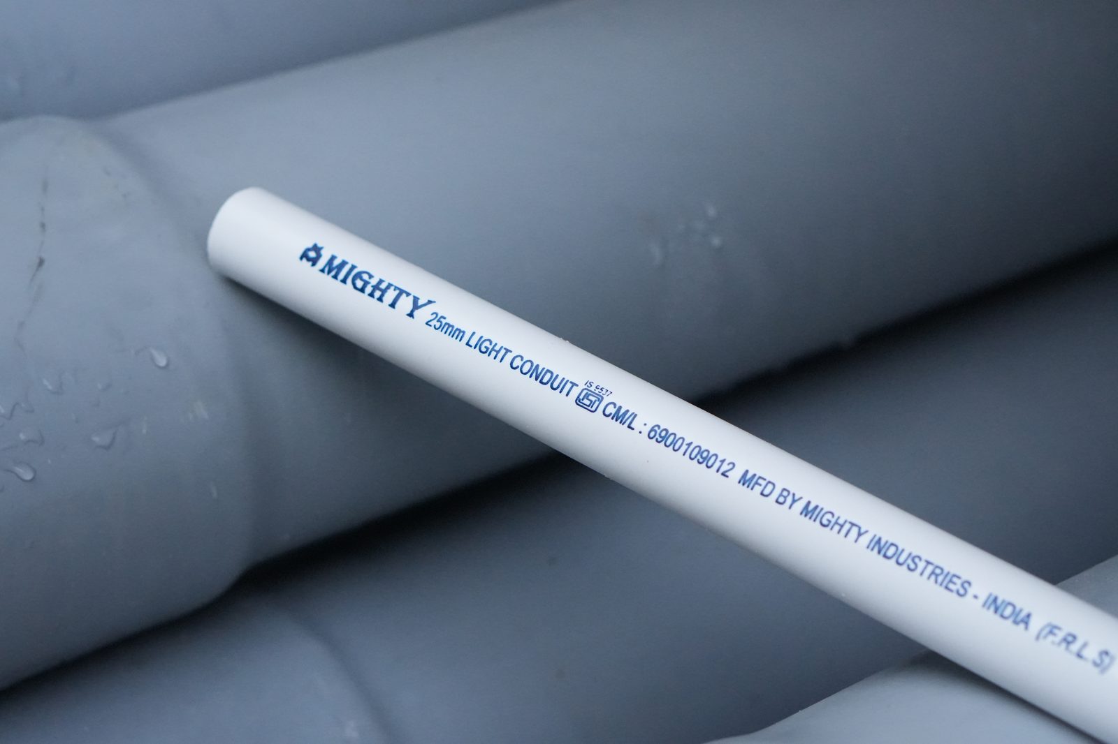 Mighty 25mm Light Conduit ISI PVC pipe close up